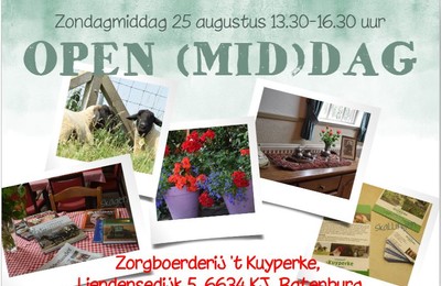 Open middag op 25 augustus!!
